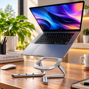 EO Zod - Laptop Stand Adjustable with Ventilation for Cooling Ergonomic Portable Tabletop Laptop Riser Stand Compatible for MacBook, HP, Dell, Lenovo, Asus (ZOD)