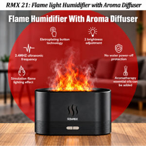 RMX 21: Flame Light Humidifier with Aroma Diffuser