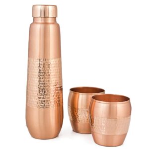 Copper Bottle and Glass Set 003