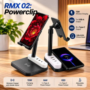 RMX 02 - Powerclip - Wireless Charger with Mobile Stand
