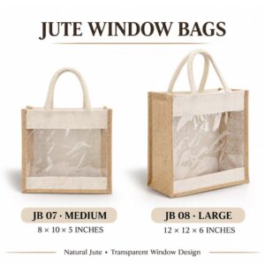 Jute Bag with Transparent Window Design - 009