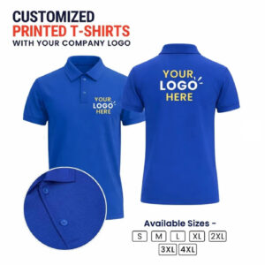 100% Polyester Customized Polo Neck T-shirt - Blue