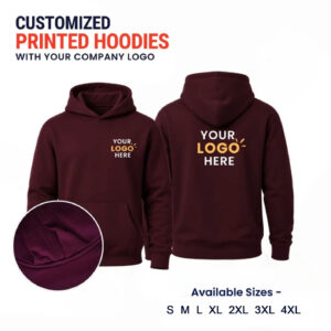 Customized Printed Hoodies Maroon