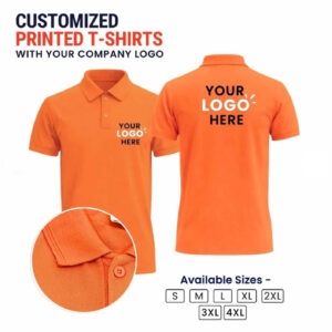 100% Polyester Customized Polo Neck T-shirt - Orange