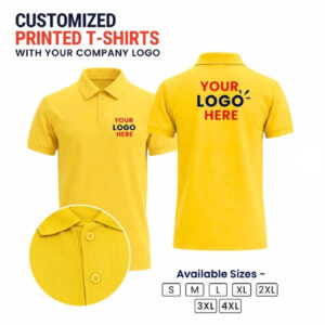 100% Polyester Customized Polo Neck T-shirt - Yellow